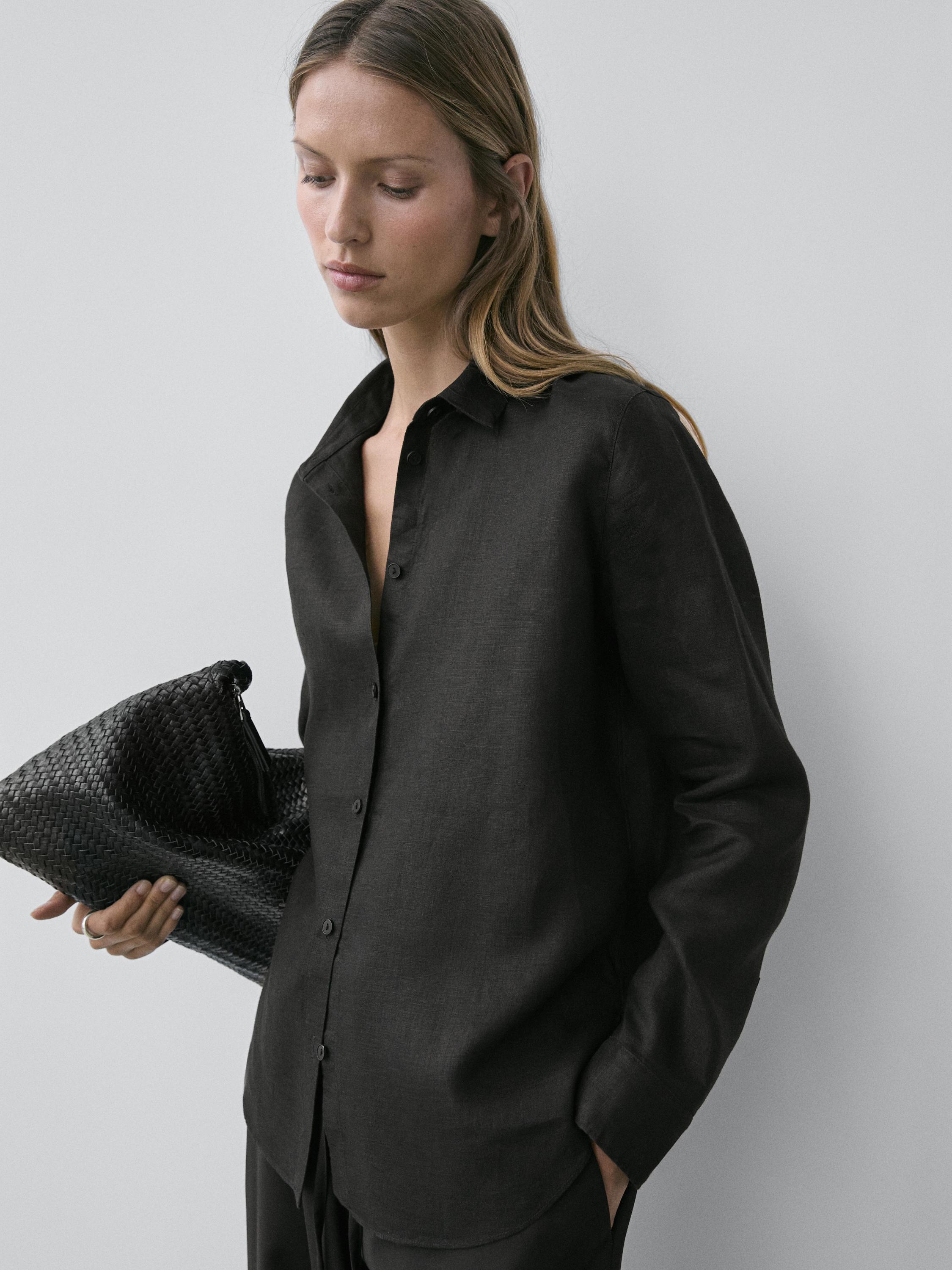 Flowing 100% linen shirt